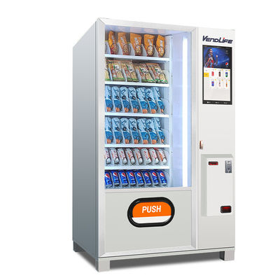 Coin&bill Operated Outdoor Snack Drink Combo Vending Automatic Noodles Refrigerated  Vending Machine