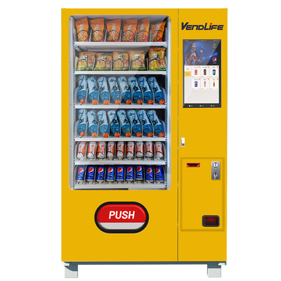 Multiusage Snack And Drink Vending Machine 450W  With 19in Multimedia Screen